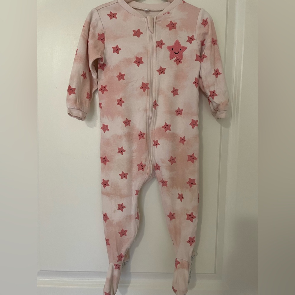 5/$30🍒Pekkle-Pink Star Patterned Kids One Piece
